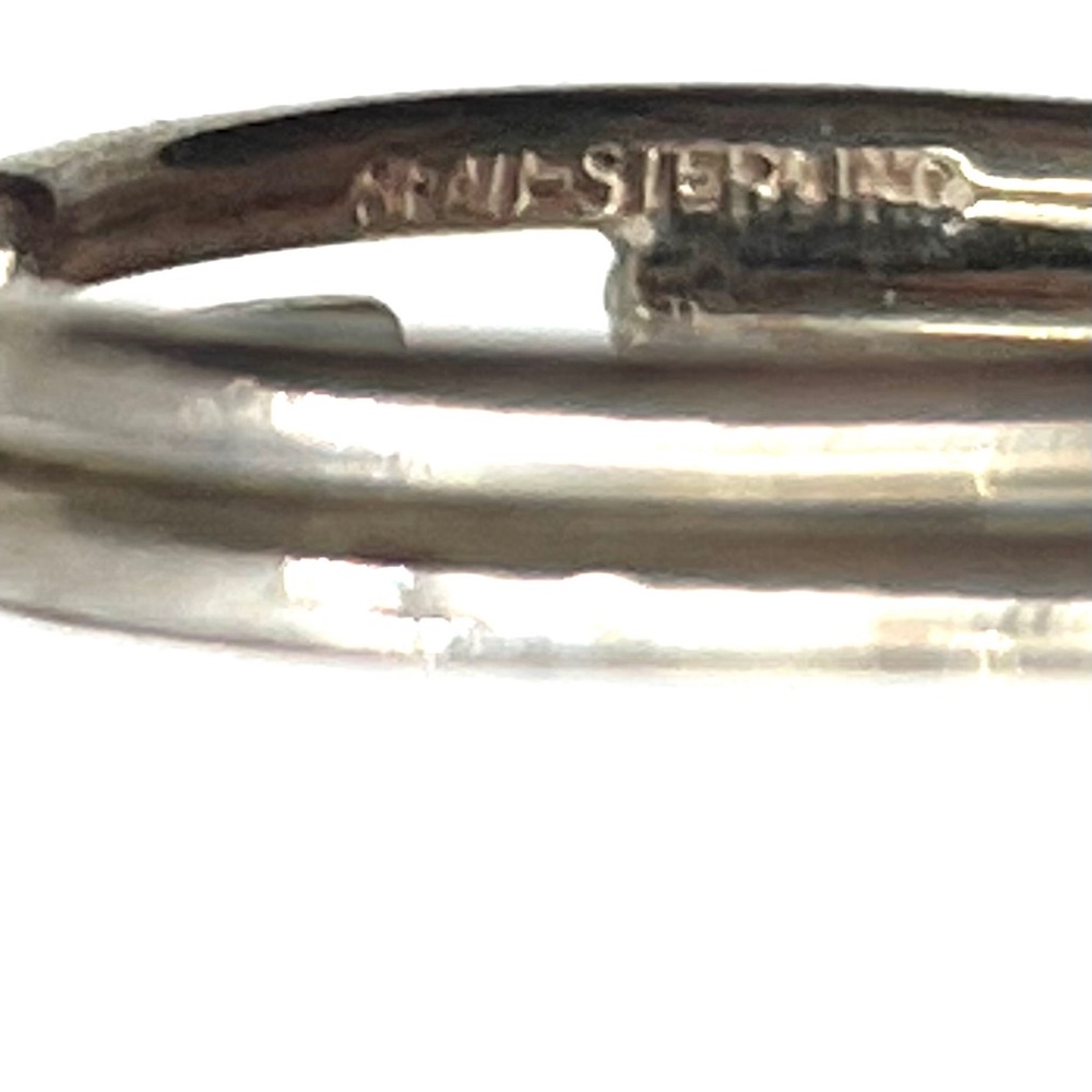 Sterling Green Stone Adjustable Ring - image 4